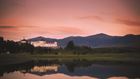 View of pond and resort at Mount Washington 