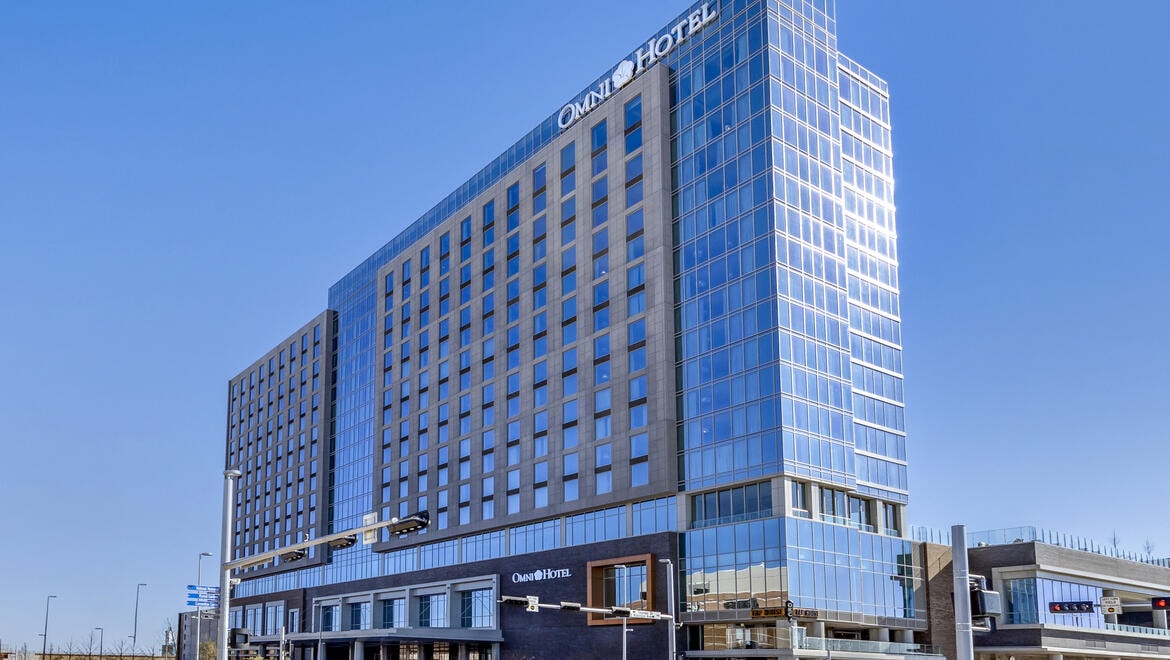 Exterior of hotel.