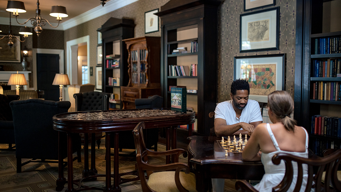 Chess in the Library - Omni Bedford Springs Resort