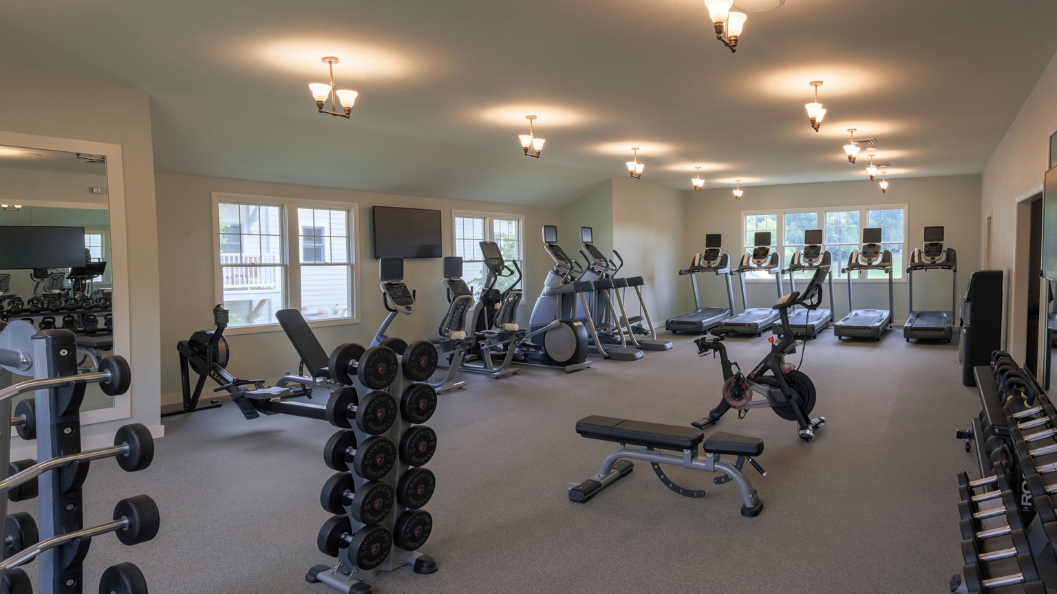 Fitness center at Bedford Springs Resort 