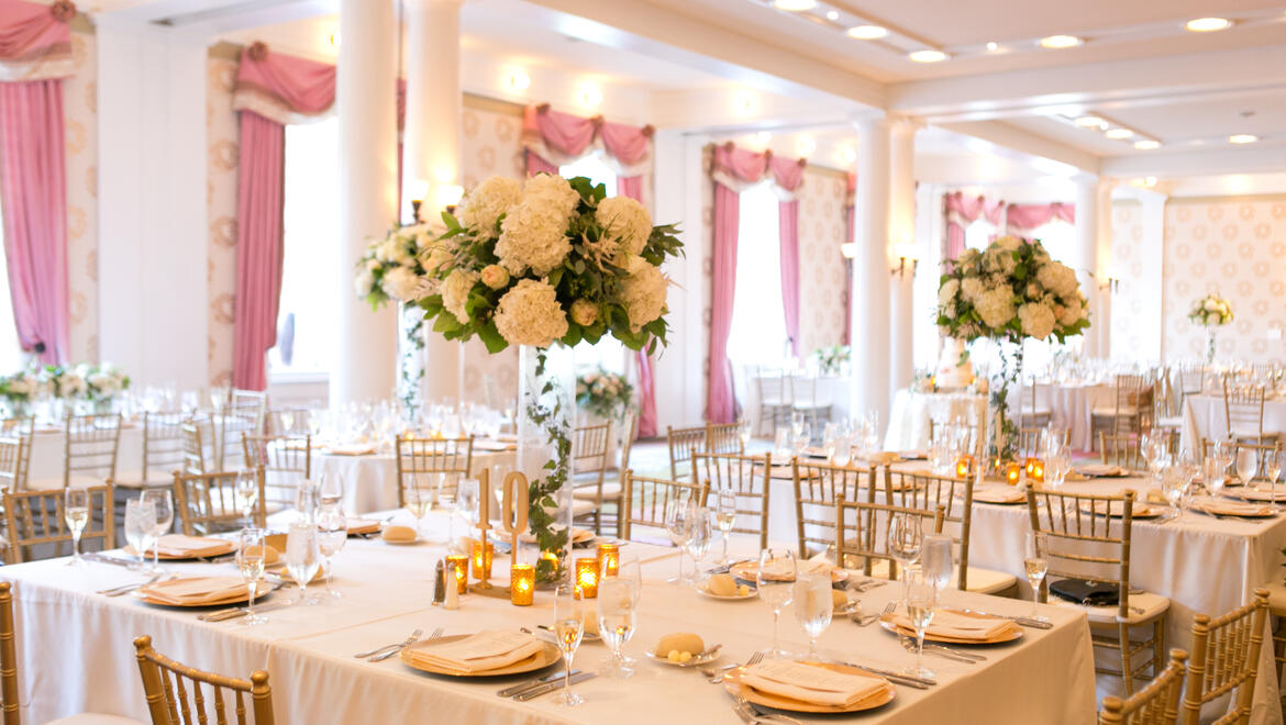 Wedding reception set up.