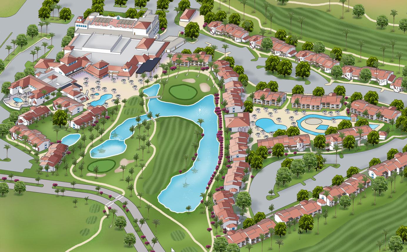 Palm Springs Resort Map Omni - Aerial Map 