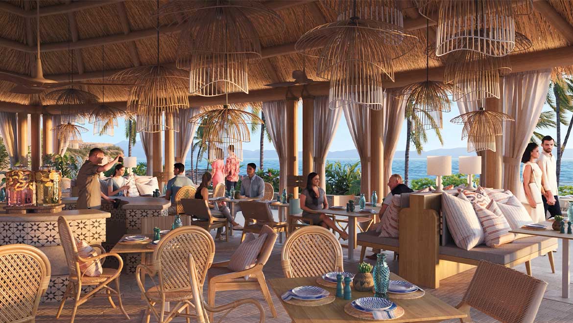 guests dining at outdoor restaurant