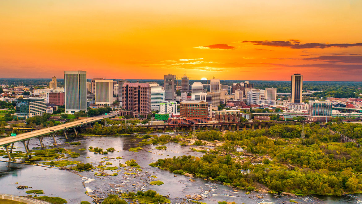 Aerial view of Richmond.