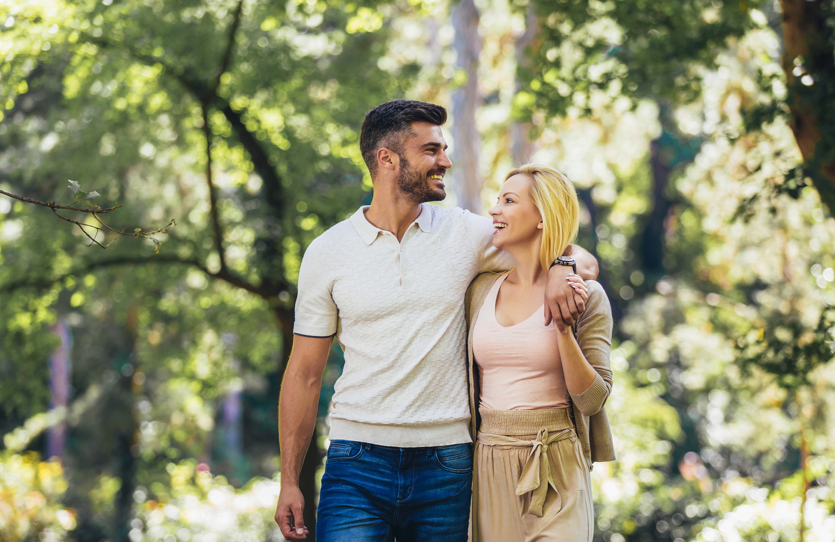 couple stroll