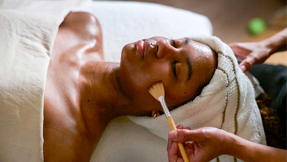 woman getting a facial treatment