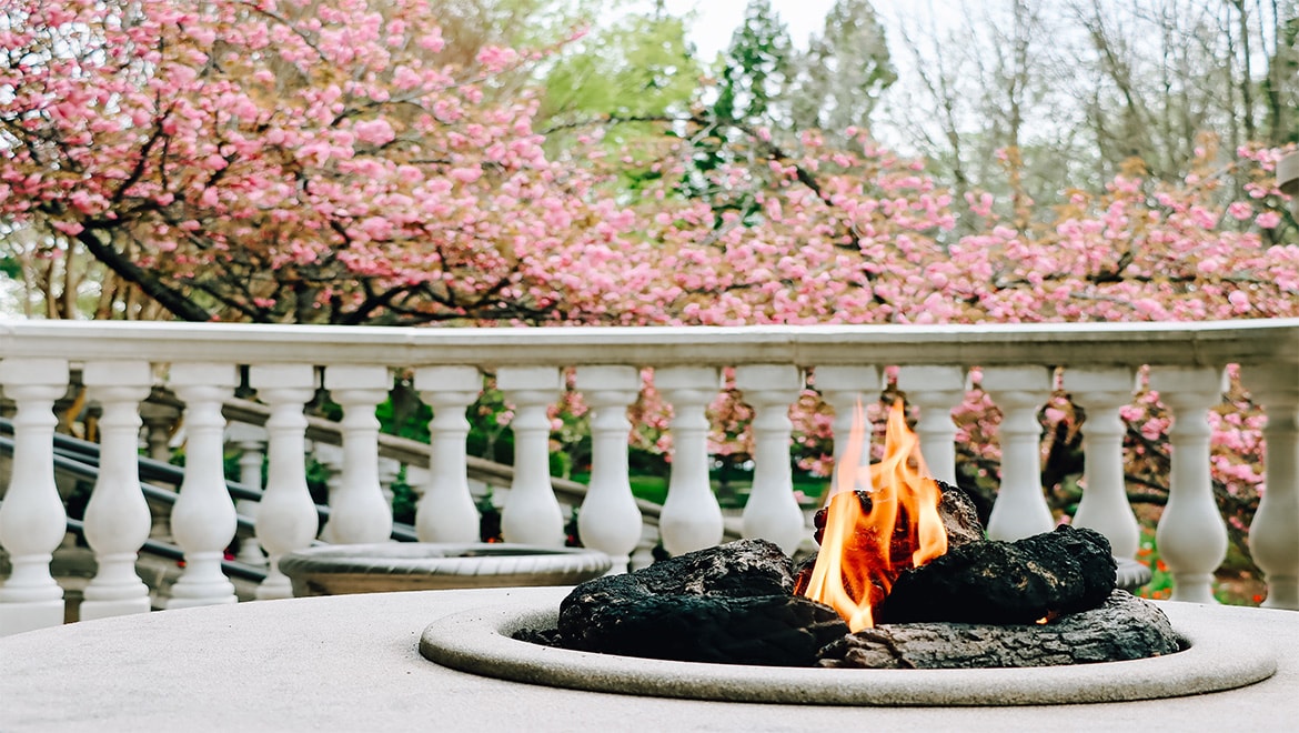 exterior terrace firepit