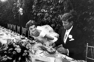 JFK and Jackie O at their Wedding table