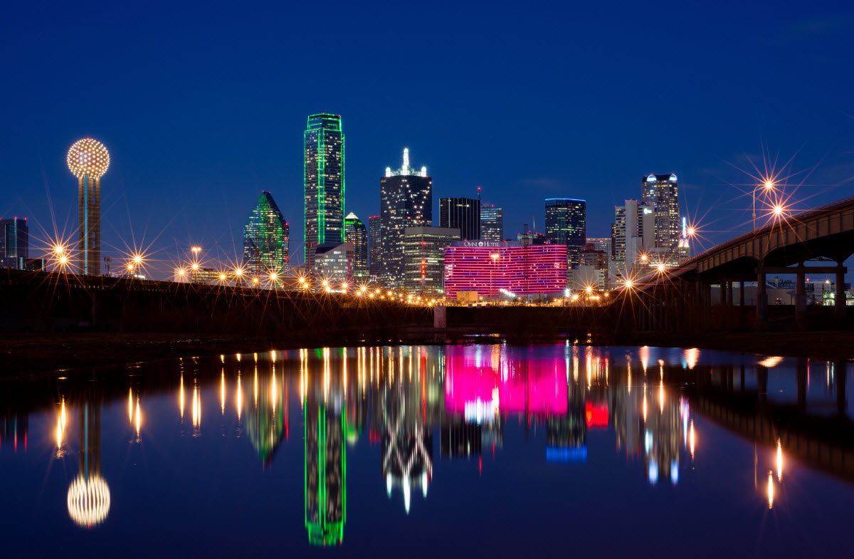 Downtown Dallas Skyline Lights