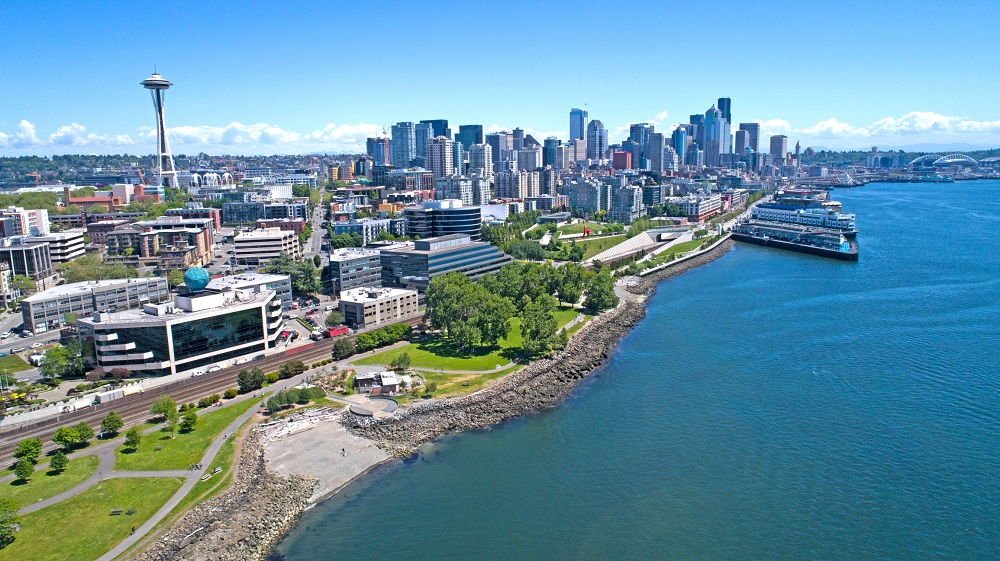 Aerial view of Seattle, Washington 