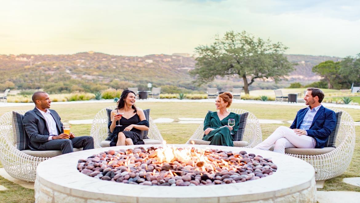 Firepit at Dusk - Omni Barton Creek Resort & Spa